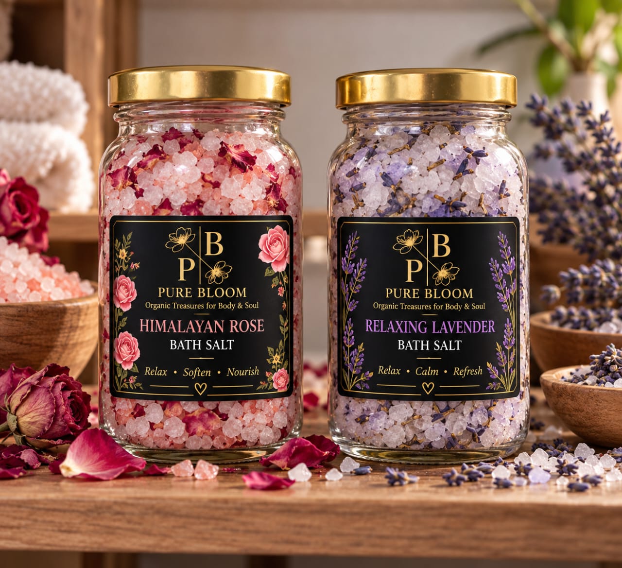 Pure Bloom Himalayan Rose and Lavender Bath Salts